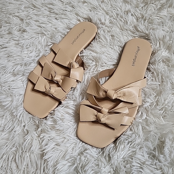 Jeffrey Campbell Lynx Slides Leather Bows Sandals Women's Cute - 8 - Picture 10 of 11